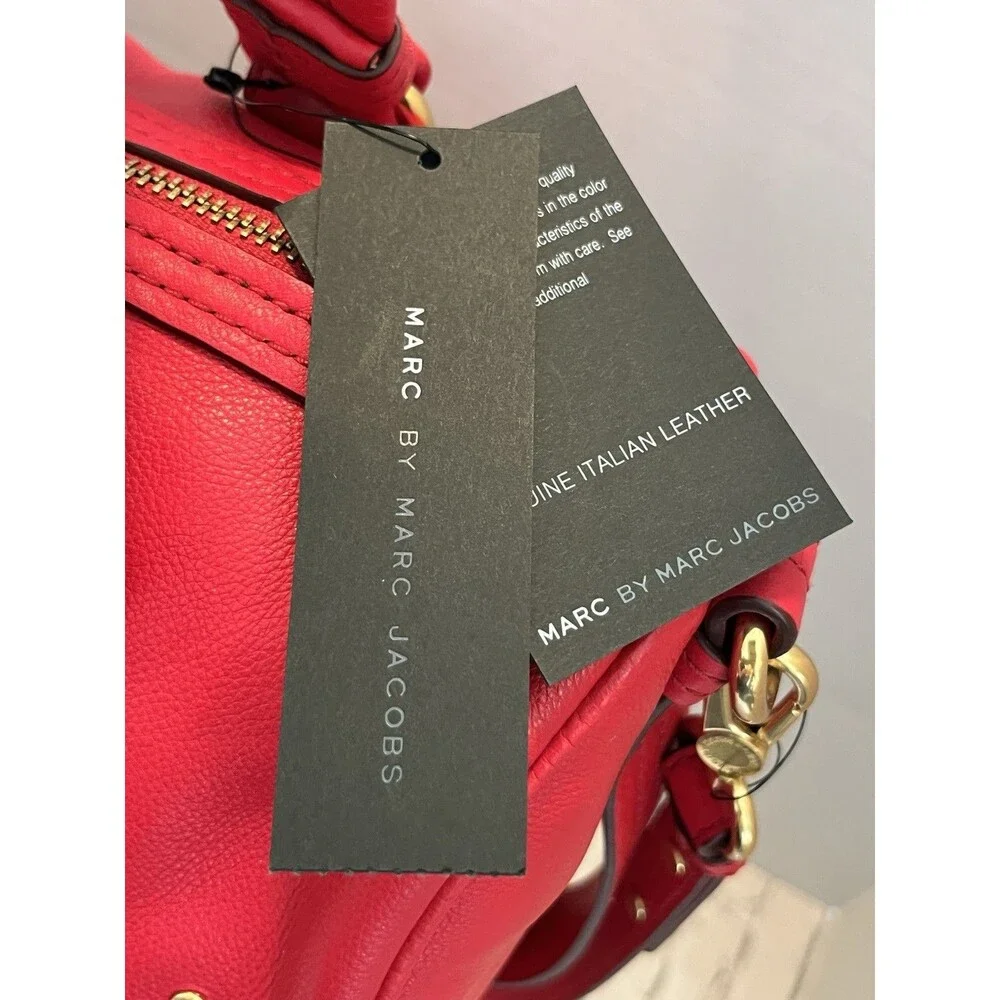 NWT Marc by Marc Jacobs Rosey Red Leather Turnlock Crossbody Shoulder Bag